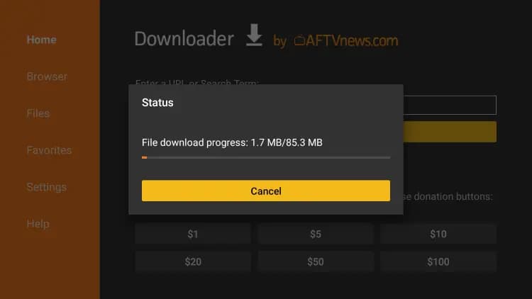 Tela inicial do IPTV Smarters Pro pos-instalação